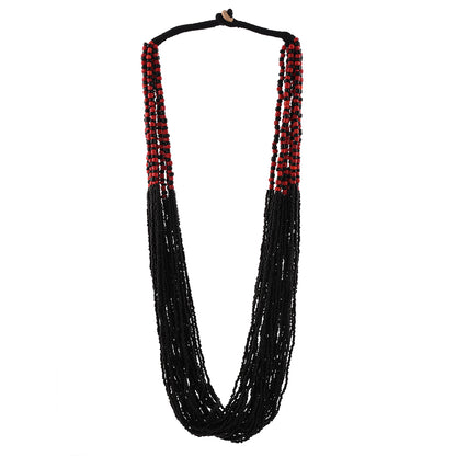 Handcrafted Black & Red Beads Necklace by Bamboo Tree Jewels