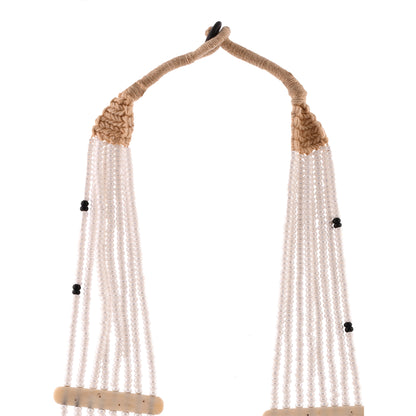 White Black Long Beaded Handcrafted Necklace by Bamboo Tree Jewels