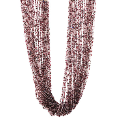 Purple White Long Beaded Handcrafted Necklace by Bamboo Tree Jewels