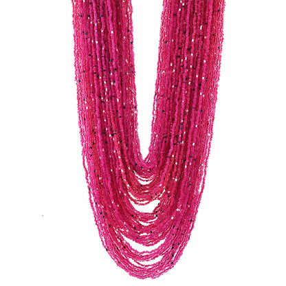 Handcrafted Pink & Blue Beads Necklace by Bamboo Tree Jewels