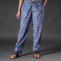 Blue - Sanganeri Block Printing Cotton Pant