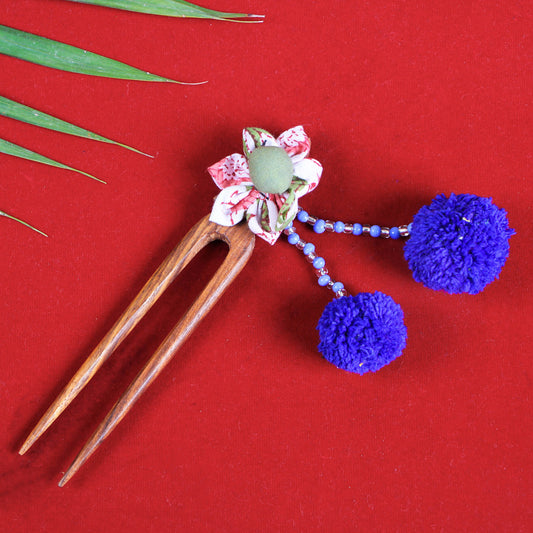 Handmade Gulmohar Flower Wooden Juda Stick