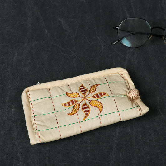 Kantha Embroidered Cotton Spectacle Case