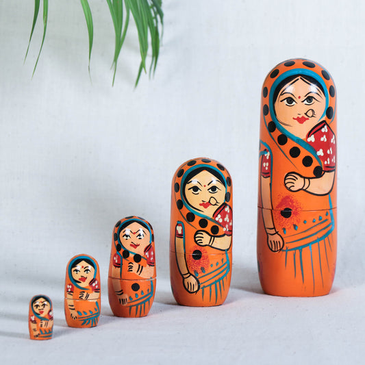 Doll (Set of 5) - Handpainted Wooden Toy