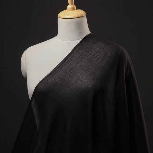 Black - Black - Prewashed Plain Lining Cotton Mul Fabric