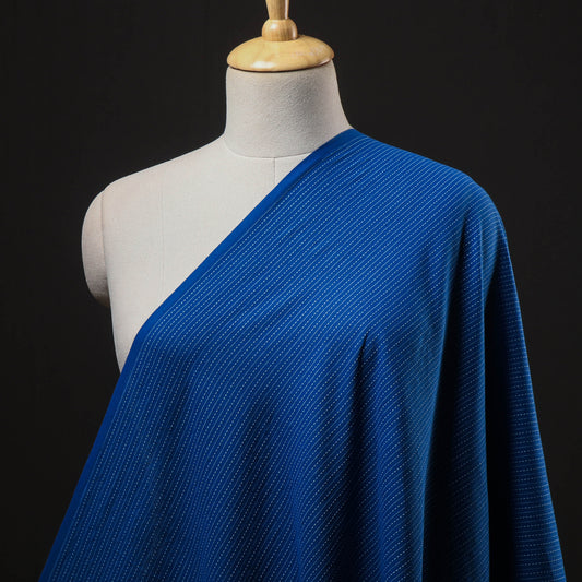 Blue Prewashed Running Stitch Cotton Fabric