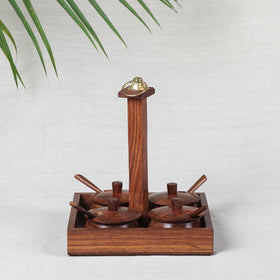 Brown Spice Hanging Set - Handcrafted with Sheesham Wood