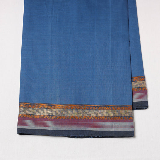 Blue - Kanchipuram Cotton Fabric with Thread Border