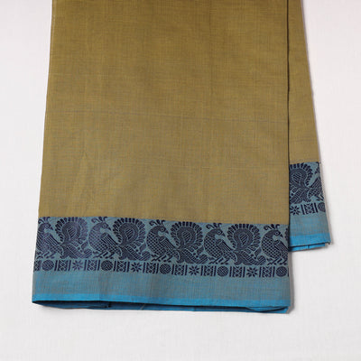 Brown - Kanchipuram Cotton Fabric with Thread Border