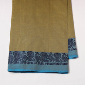 Brown - Kanchipuram Cotton Fabric with Thread Border