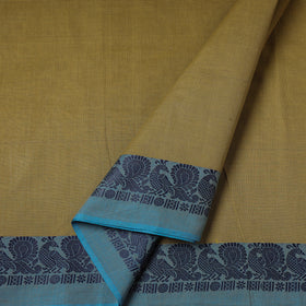 Brown - Kanchipuram Cotton Fabric with Thread Border