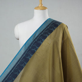 Brown - Kanchipuram Cotton Fabric with Thread Border