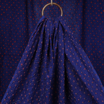 Purple - Kutch Bandhani Tie-Dye Mul Cotton Fabric