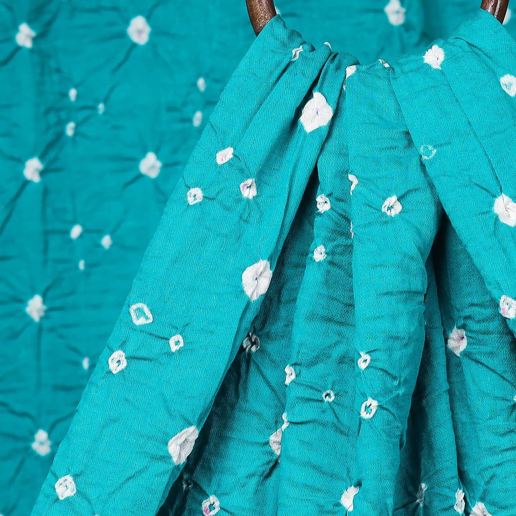 Blue - Kutch Bandhani Tie-Dye Mul Cotton Fabric
