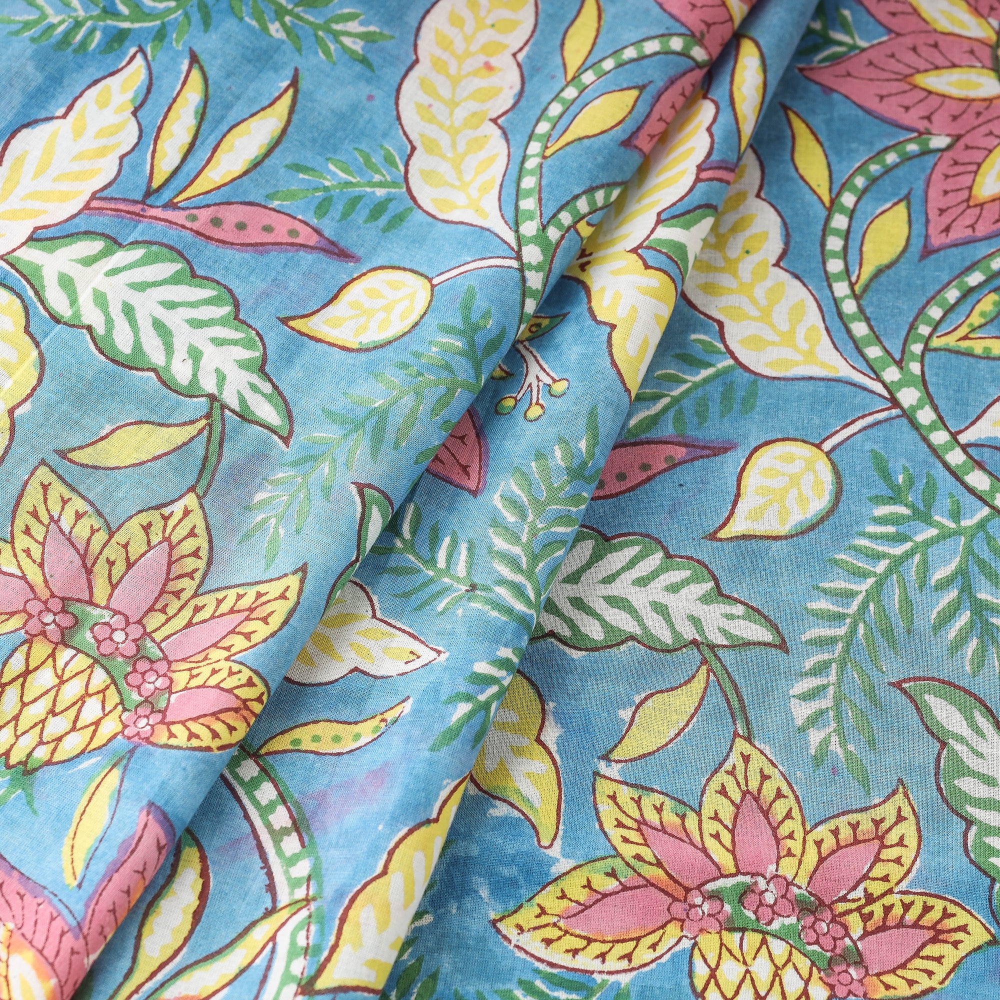 Sanganeri Block Printing Cotton Fabric