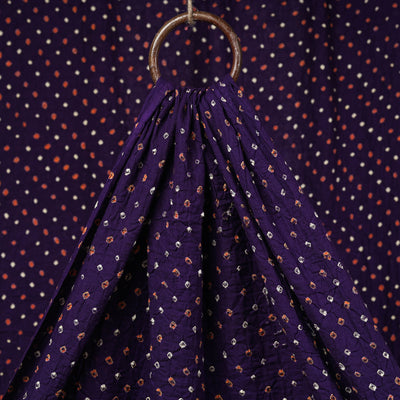 Russian Violet Kutch Bandhani Tie-Dye Mul Cotton Fabric