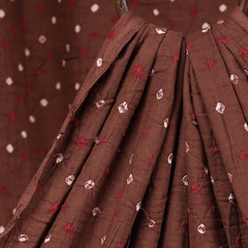  Penny Brown Kutch Bandhani Tie-Dye Mul Cotton Fabric Online at iTokri.com