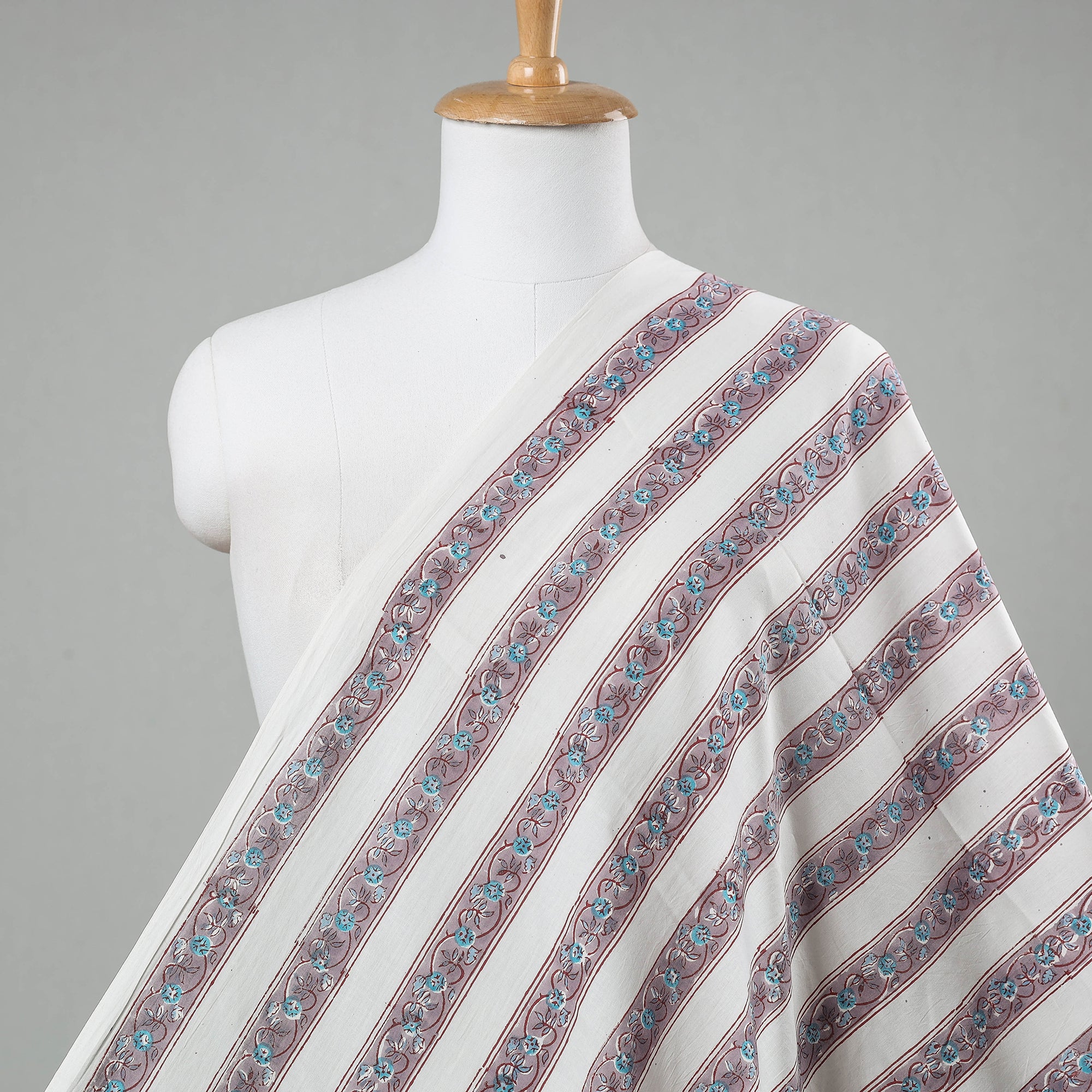 Buy Sanganeri Block Print Fabric - Floral Rajasthani