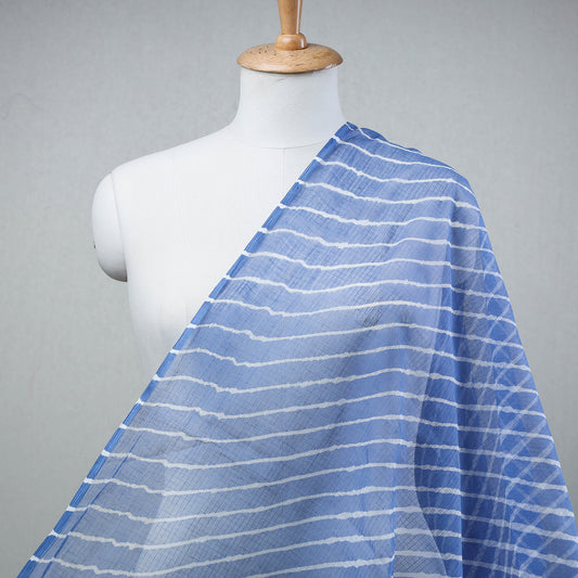 Blue - Leheriya Tie-Dye Kota Doria Cotton Fabric