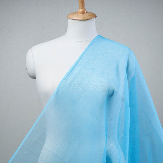 Light Blue - Kota Doria Weaving Plain Cotton Fabric