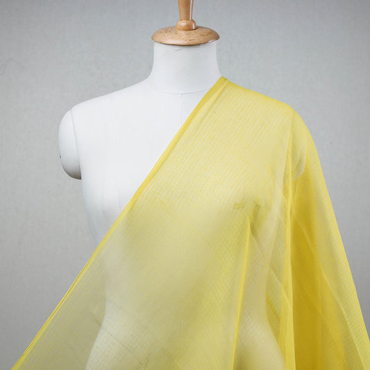 Yellow - Kota Doria Weaving Plain Cotton Fabric