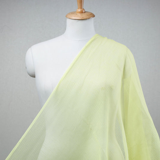 Light Yellow - Kota Doria Weaving Plain Cotton Fabric