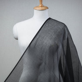 Buy Black Plain Weaving Cotton Kota Doria Fabric 