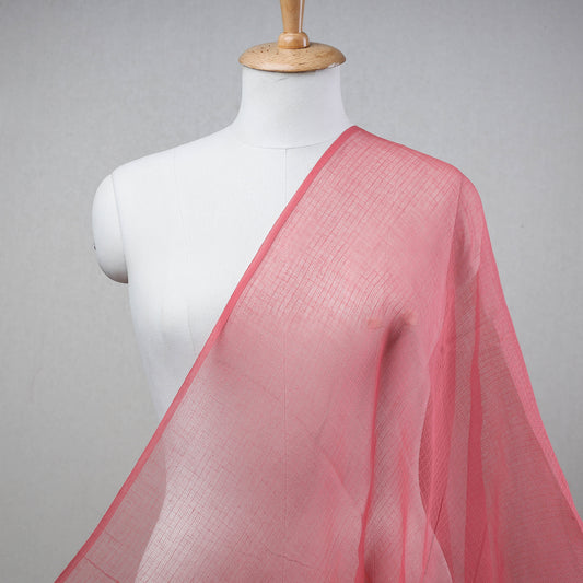 Pink - Kota Doria Weaving Plain Cotton Fabric