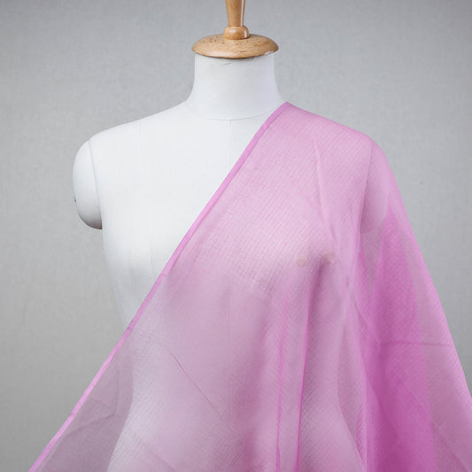 Pink - Purple - Kota Doria Weaving Plain Cotton Fabric