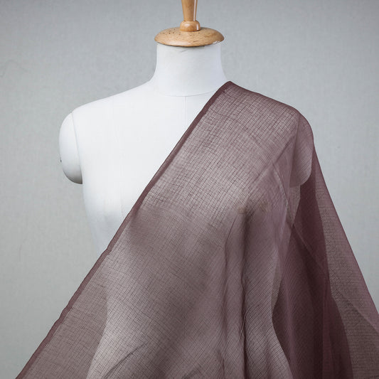 Dark Brown - Kota Doria Weaving Plain Cotton Fabric 04