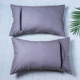  Set of 2 - Khun Patchwork Cotton Pillow Covers (25 x 15 in) 03 