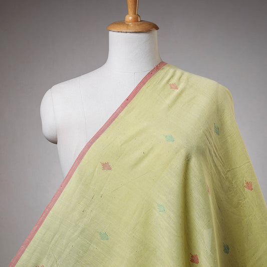 Yellow - Godavari Jamdani Buti Pure Handloom Cotton Fabric