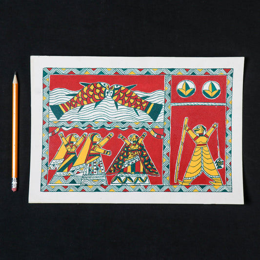 Traditional Manjusha Handpainted Painting (8 x 12 in)