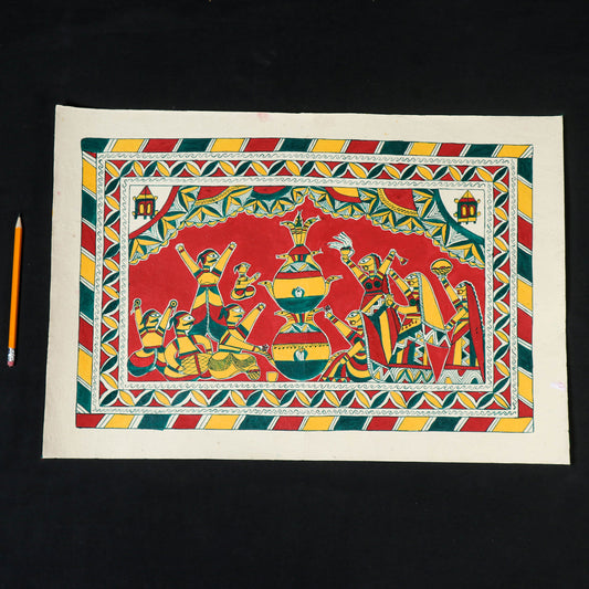 Traditional Manjusha Handpainted Painting (15 x 22 in)
