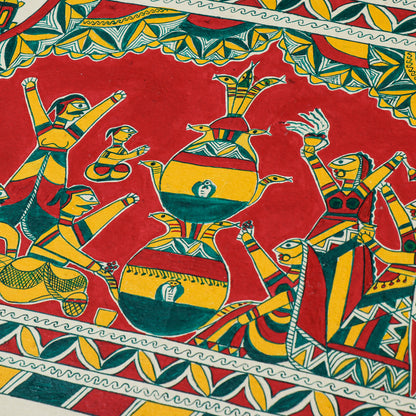 Traditional Manjusha Handpainted Painting (15 x 22 in)