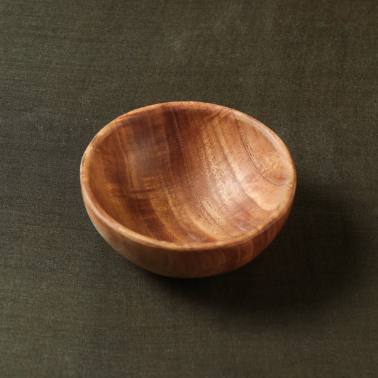 Hand Carved Natural Neem Wood Bowl (4 in)