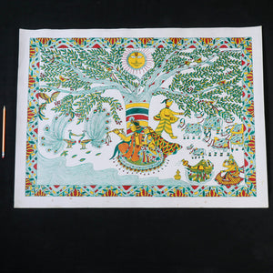 Traditional Manjusha Handpainted Painting (22 x 30 in)