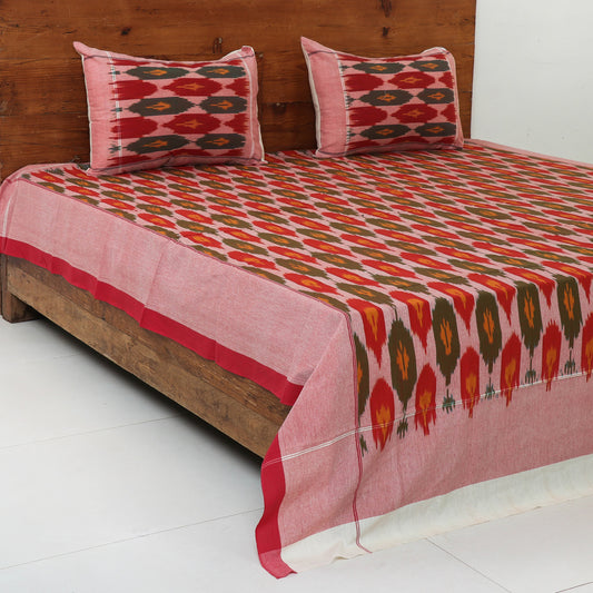 Ikat Cotton Double with Bedcover Pillow Covers