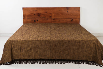 Pure Cotton Handloom Double Bedcover from Bijnor by Nizam (94 in x 104 in)
