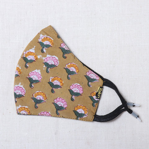  Sanganeri Block Printed Cotton 3 Layer Snug Fit Face Cover 