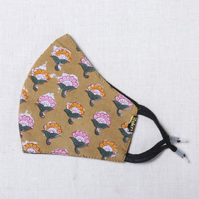  Sanganeri Block Printed Cotton 3 Layer Snug Fit Face Cover 