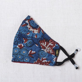  Bagru Block Printed Cotton 3 Layer Snug Fit Face Cover 