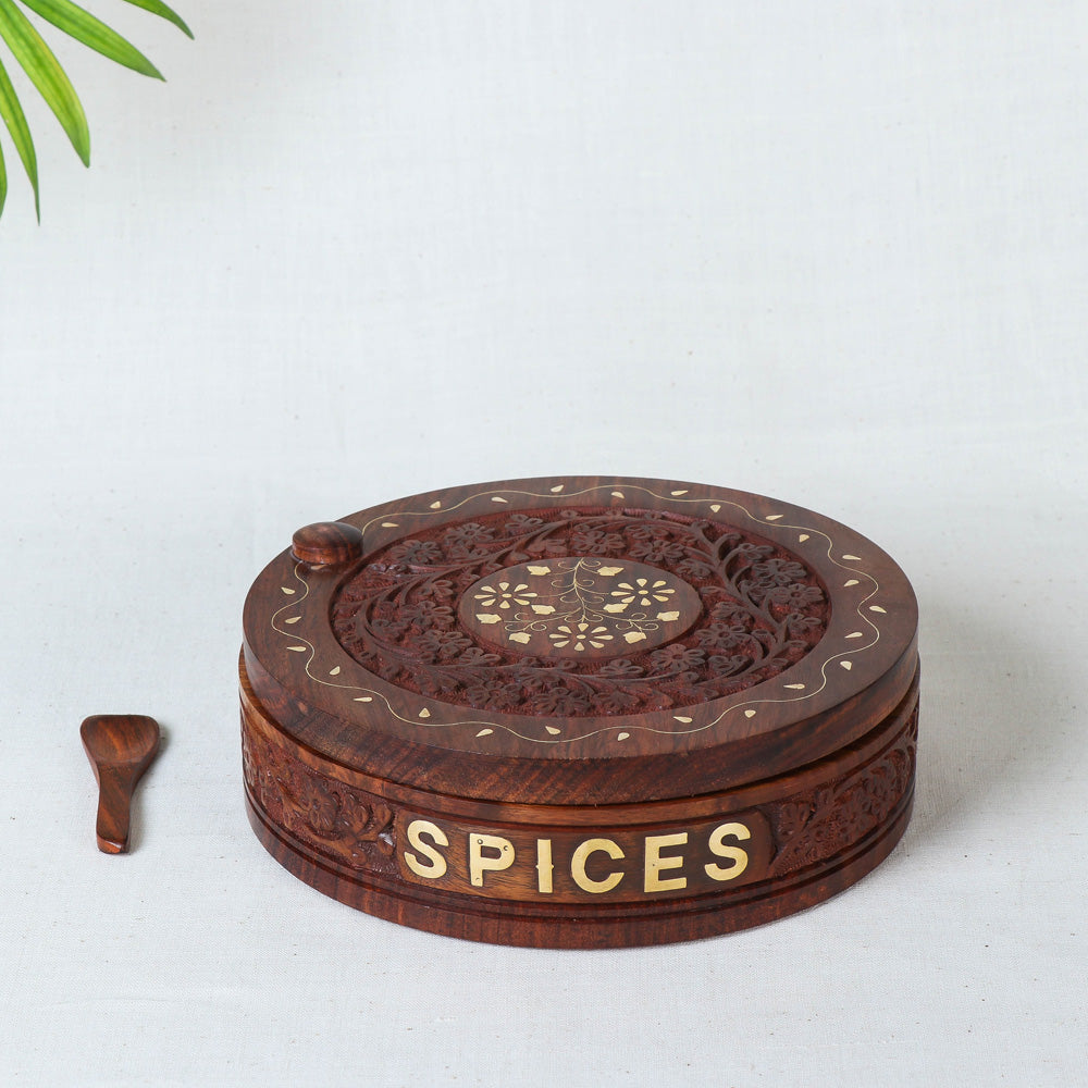 Sheesham Wooden Masala Box