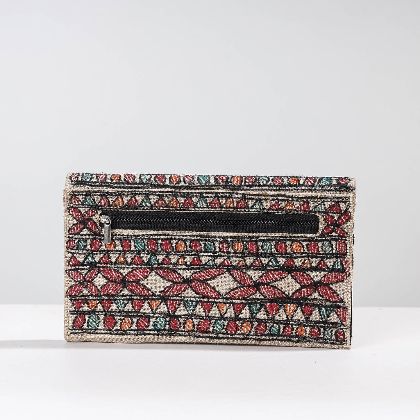 Madhubani Handpainted Jute Cotton Clutch