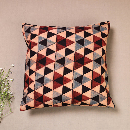 Multicolor - Ajrakh Print Cotton Cushion Cover (16 x 16 in)