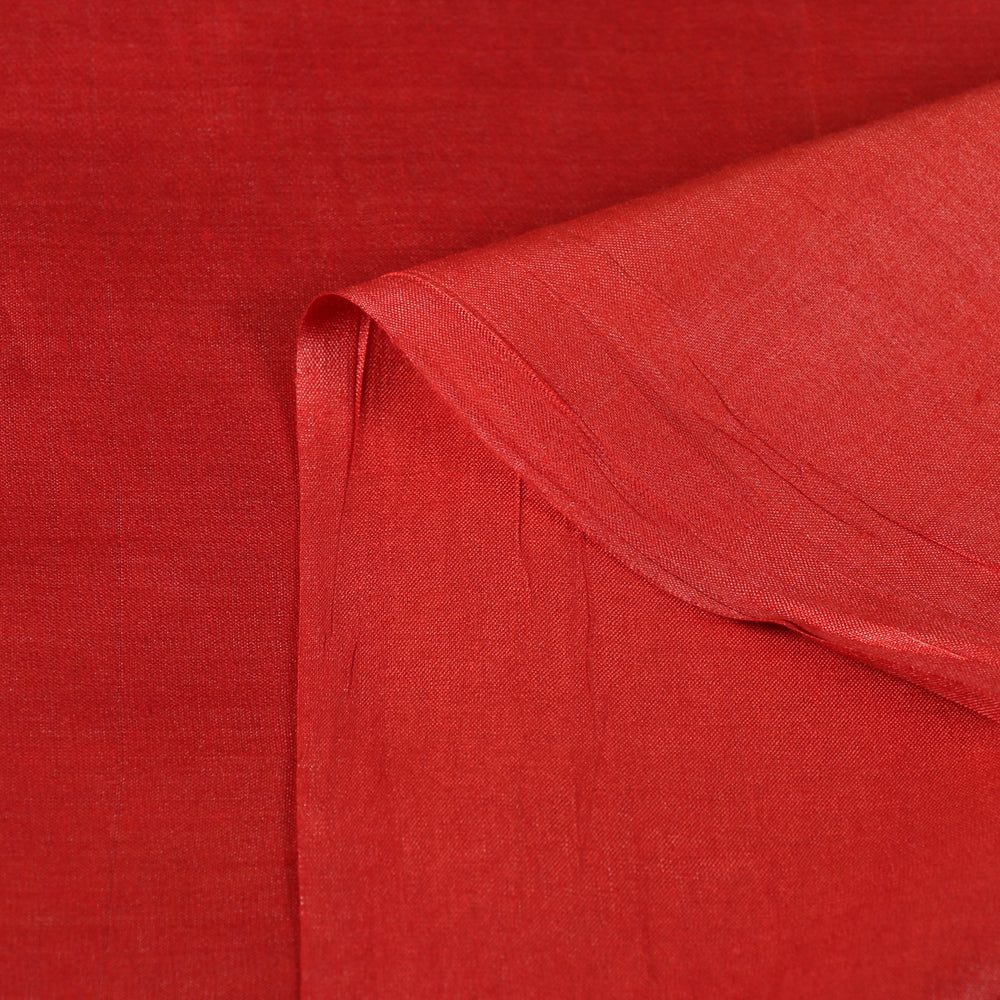 Red - Vidarbha Tussar Silk Cotton Handloom Fabric