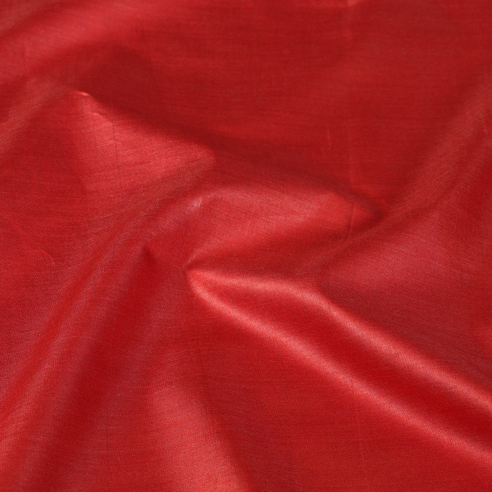 Red - Vidarbha Tussar Silk Cotton Handloom Fabric