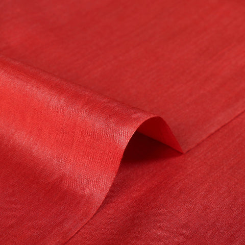 Red - Vidarbha Tussar Silk Cotton Handloom Fabric