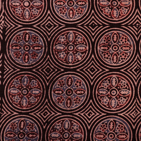 Brown - Ajrakh Hand Block Printed Natural Dyed Cotton Fabric