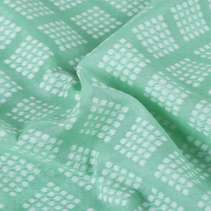 Green - Pure Banarasi Handwoven Cutwork Buti Silk Cotton Fabric